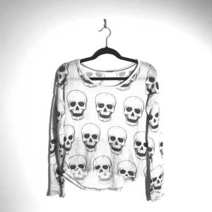 Skull Printed Gold Sweater